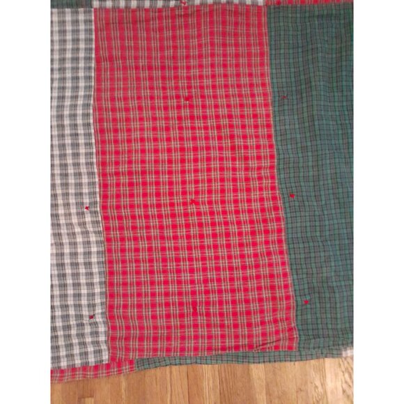 Handmade 24.5" x 52.5" Cabincore Cowboy Western Denim Hunting Dogs Cozy Quilt - Picture 12 of 12